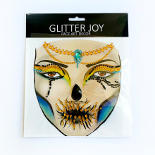 Halloween Glitter Rhinestone Crystal Diamond Face Tattoo Temporary Jewel Art Sticker Happy Game Double Face Sticker